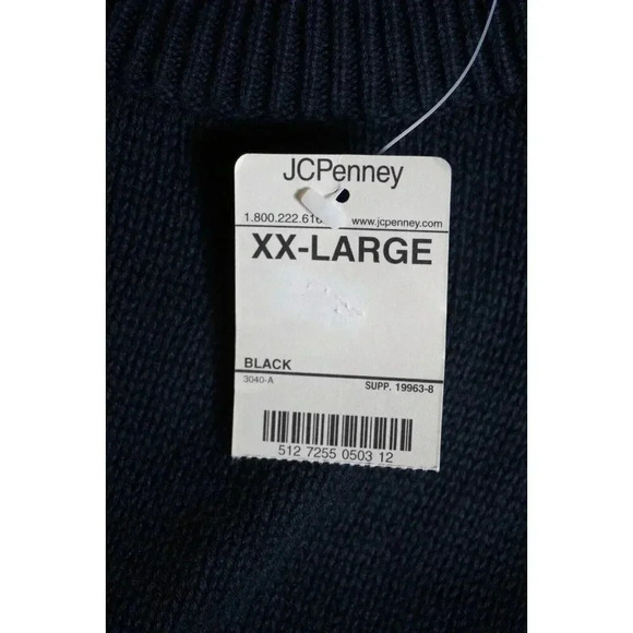 Vintage St Johns Bay Black Cable Knit Sweater; Mens XXL; Grandpa - Picture 10 of 12